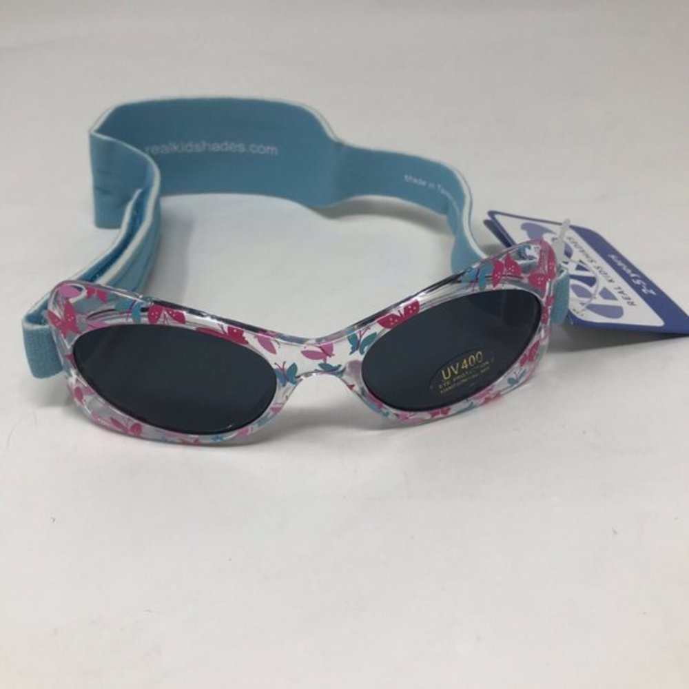 Real Kids Shades Toddler Girls Sunglasses UV Protection Blue Butterflies 2-5 Yr